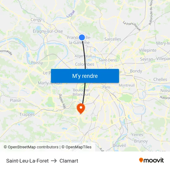 Saint-Leu-La-Foret to Clamart map