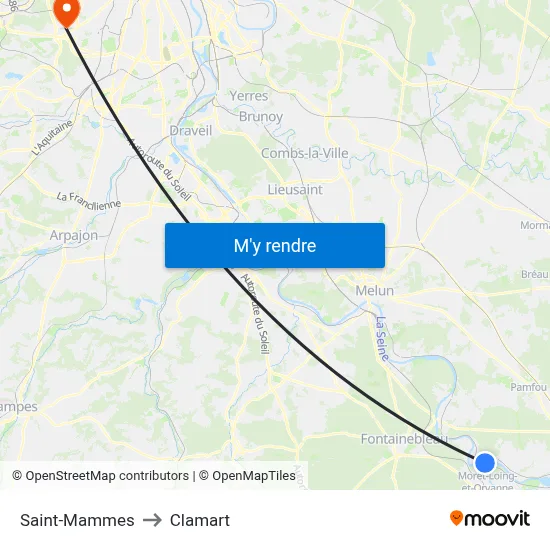 Saint-Mammes to Clamart map