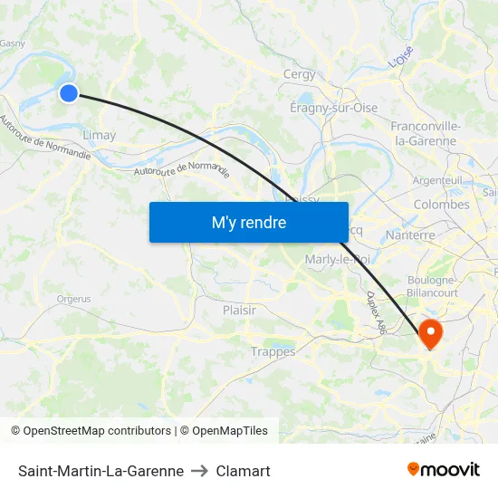Saint-Martin-La-Garenne to Clamart map