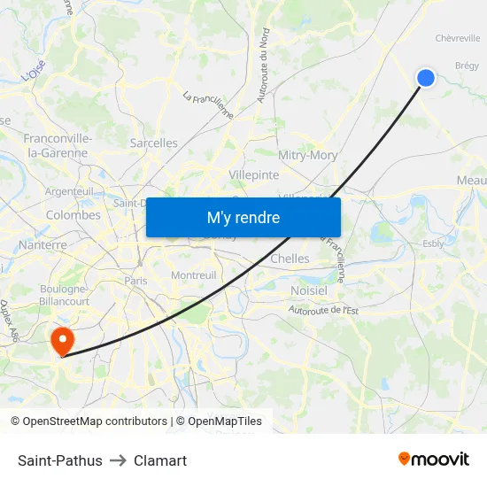 Saint-Pathus to Clamart map