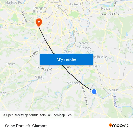 Seine-Port to Clamart map