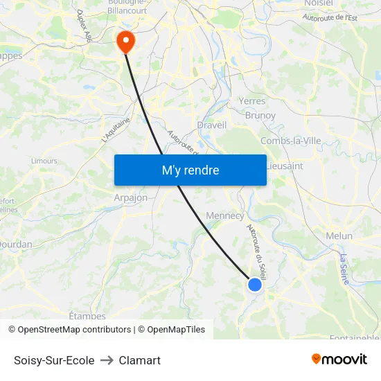 Soisy-Sur-Ecole to Clamart map