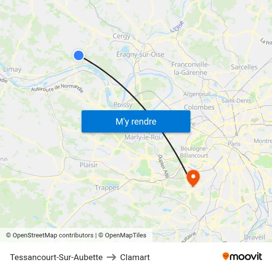 Tessancourt-Sur-Aubette to Clamart map