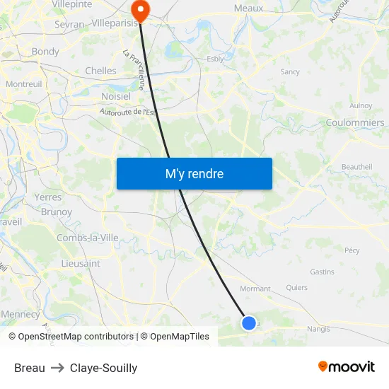 Breau to Claye-Souilly map