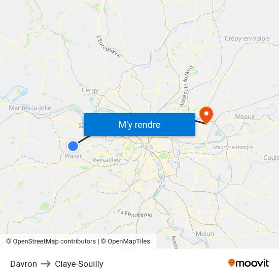 Davron to Claye-Souilly map