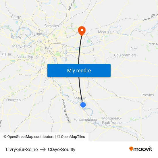 Livry-Sur-Seine to Claye-Souilly map