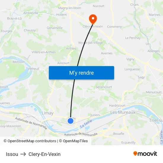 Issou to Clery-En-Vexin map