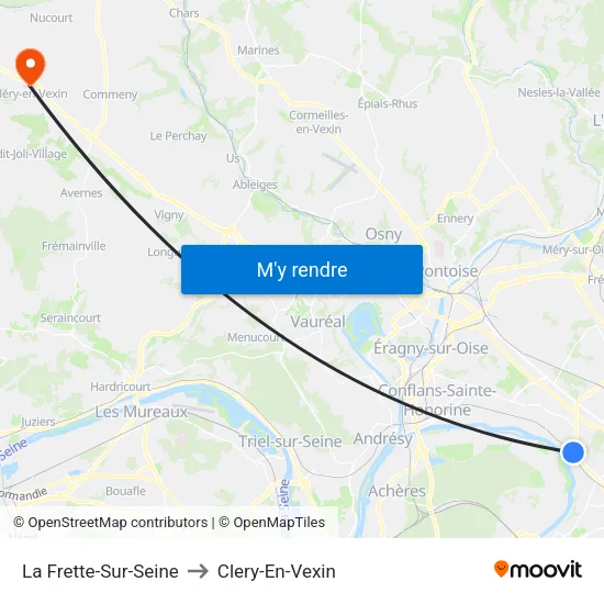 La Frette-Sur-Seine to Clery-En-Vexin map