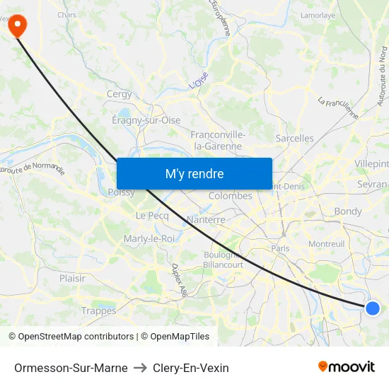 Ormesson-Sur-Marne to Clery-En-Vexin map