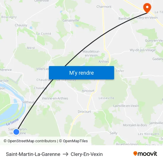 Saint-Martin-La-Garenne to Clery-En-Vexin map