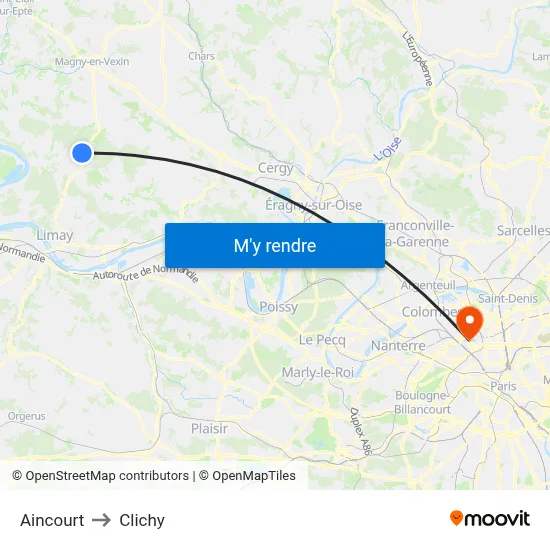 Aincourt to Clichy map