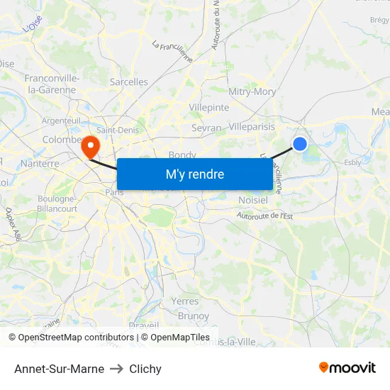 Annet-Sur-Marne to Clichy map