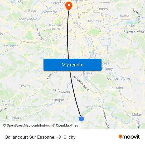 Ballancourt-Sur-Essonne to Clichy map
