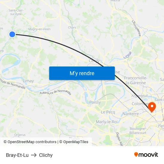 Bray-Et-Lu to Clichy map