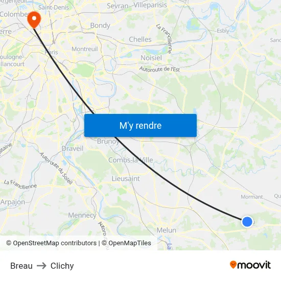 Breau to Clichy map