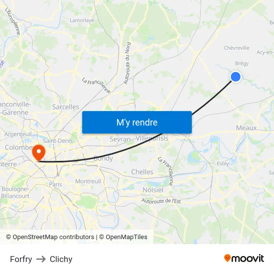 Forfry to Clichy map