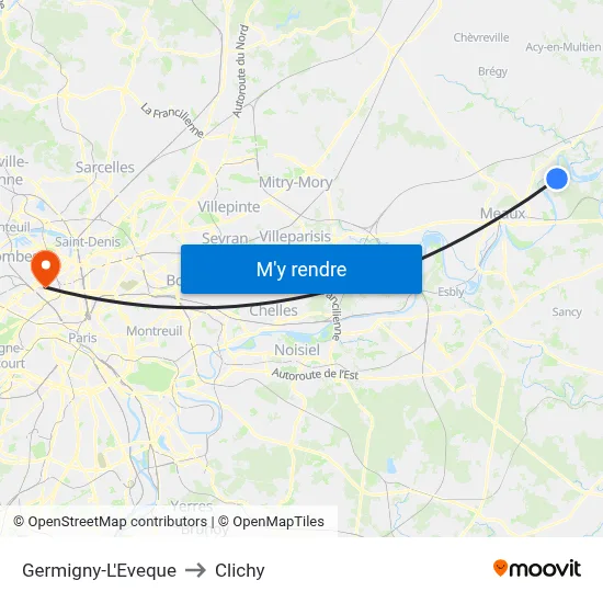 Germigny-L'Eveque to Clichy map
