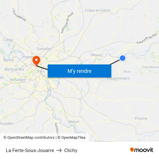 La Ferte-Sous-Jouarre to Clichy map