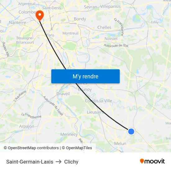 Saint-Germain-Laxis to Clichy map