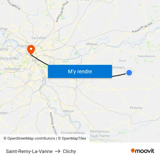 Saint-Remy-La-Vanne to Clichy map