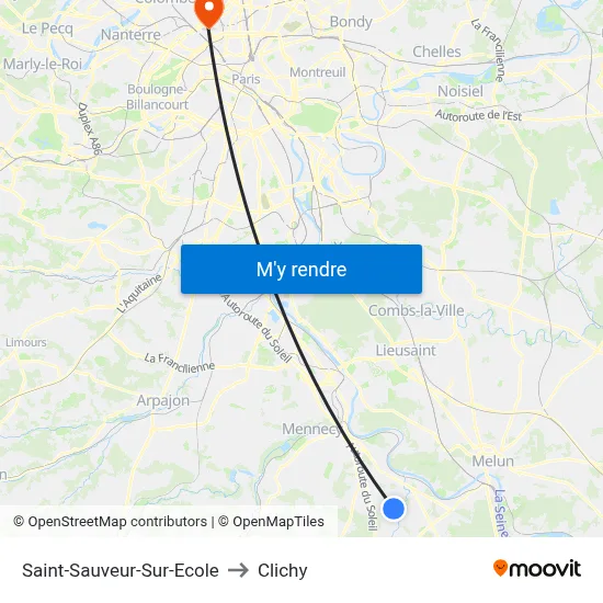 Saint-Sauveur-Sur-Ecole to Clichy map