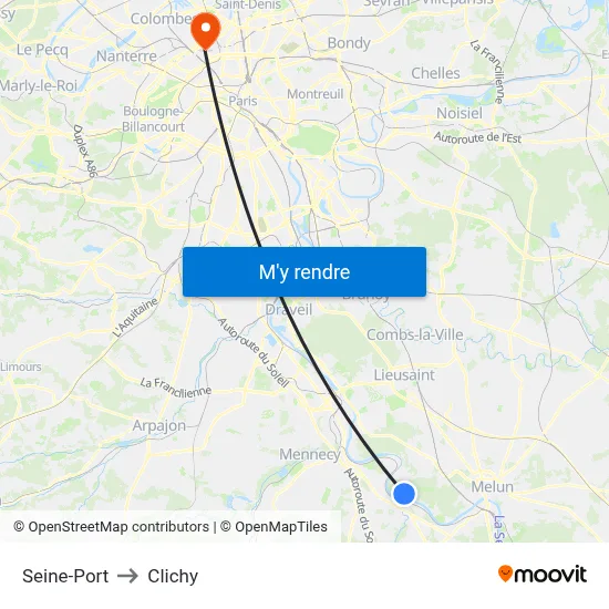 Seine-Port to Clichy map