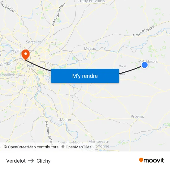 Verdelot to Clichy map