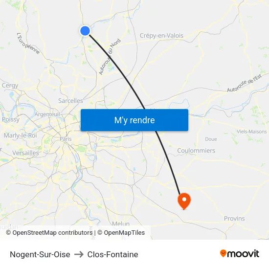 Nogent-Sur-Oise to Clos-Fontaine map