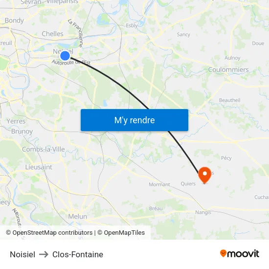 Noisiel to Clos-Fontaine map