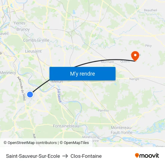 Saint-Sauveur-Sur-Ecole to Clos-Fontaine map