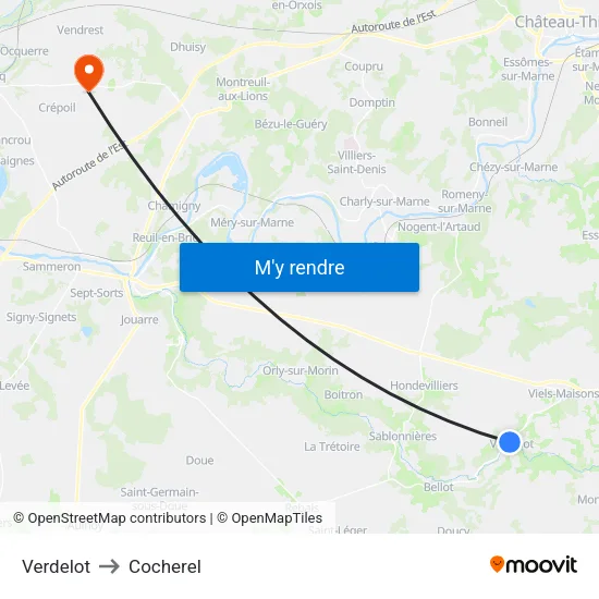 Verdelot to Cocherel map