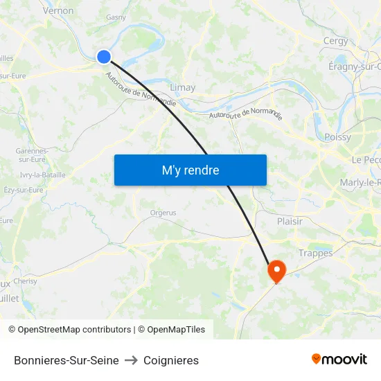 Bonnieres-Sur-Seine to Coignieres map