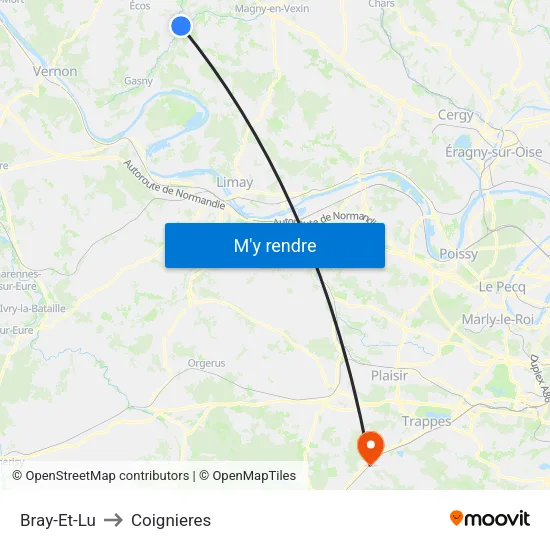 Bray-Et-Lu to Coignieres map