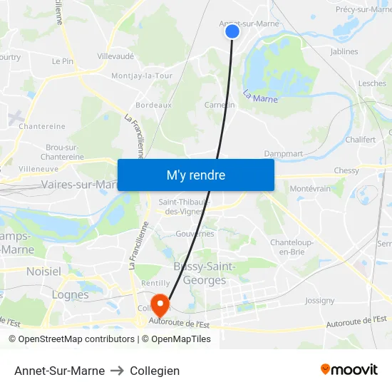 Annet-Sur-Marne to Collegien map