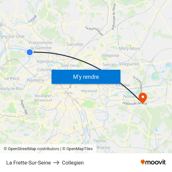La Frette-Sur-Seine to Collegien map