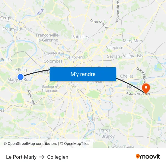 Le Port-Marly to Collegien map