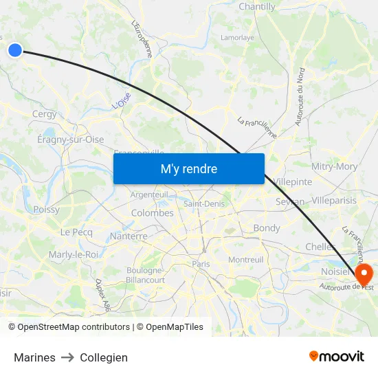 Marines to Collegien map