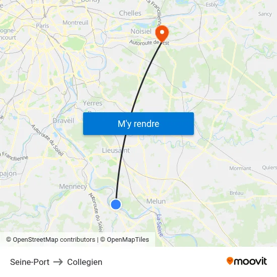 Seine-Port to Collegien map