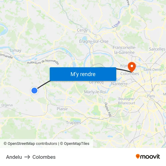 Andelu to Colombes map