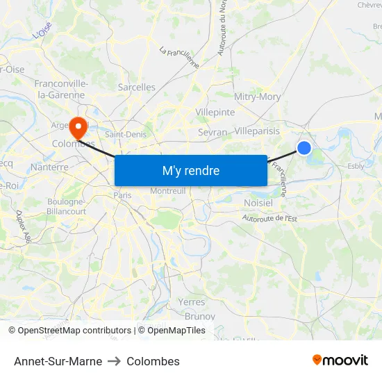 Annet-Sur-Marne to Colombes map