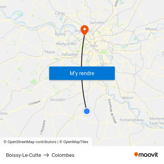Boissy-Le-Cutte to Colombes map