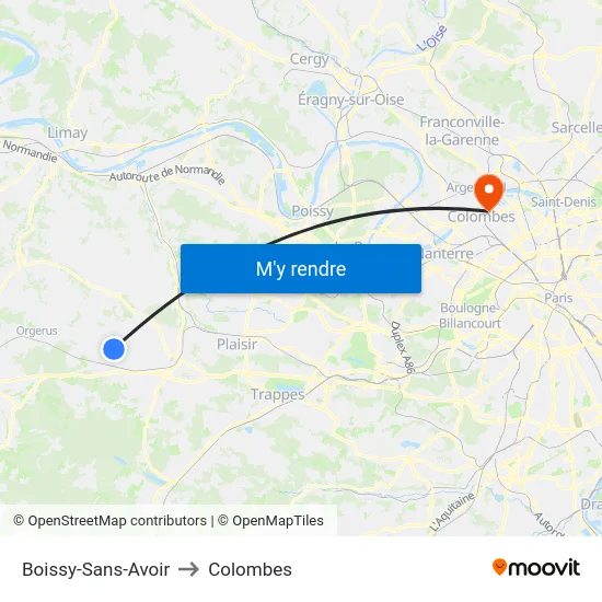 Boissy-Sans-Avoir to Colombes map