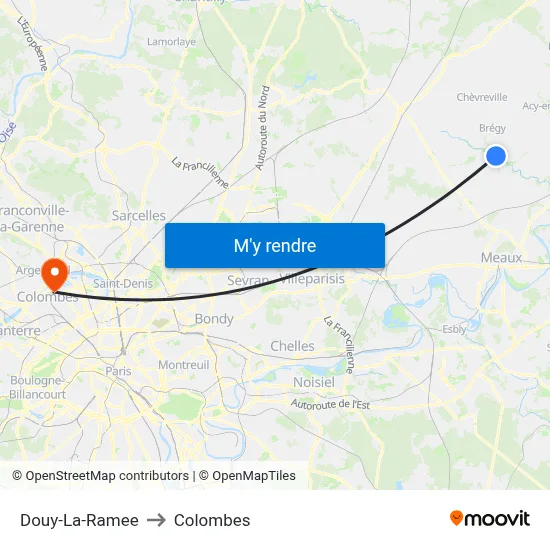 Douy-La-Ramee to Colombes map