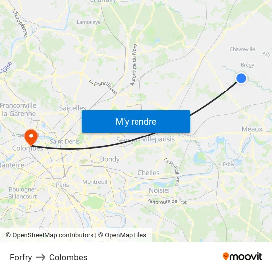 Forfry to Colombes map