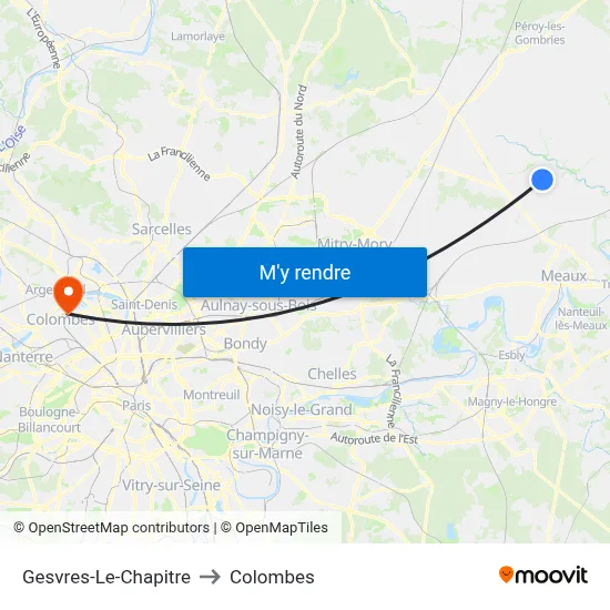 Gesvres-Le-Chapitre to Colombes map