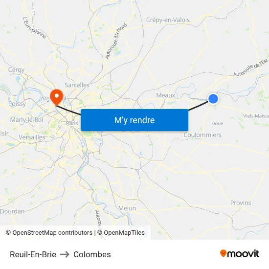 Reuil-En-Brie to Colombes map