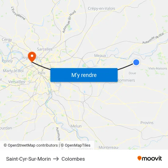 Saint-Cyr-Sur-Morin to Colombes map