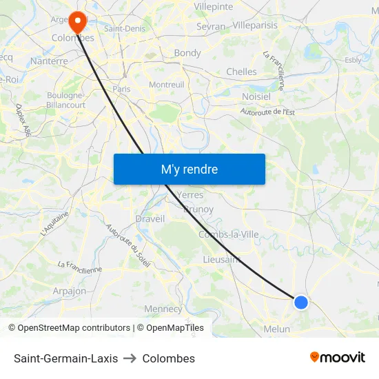 Saint-Germain-Laxis to Colombes map