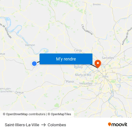Saint-Illiers-La-Ville to Colombes map