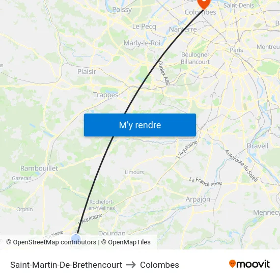 Saint-Martin-De-Brethencourt to Colombes map